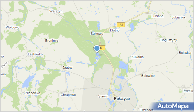 mapa Osada Jagów, Osada Jagów na mapie Targeo